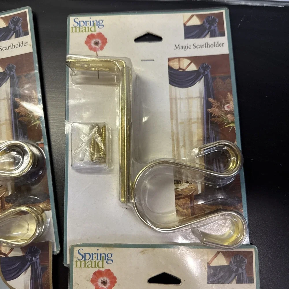 4 pair of Spring Maid Magic Scarfholder/Swagholder curtain drape‎ holder